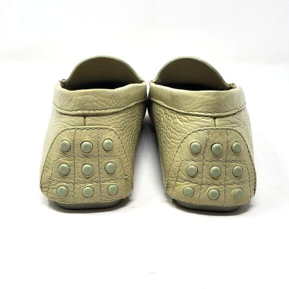 Tory Burch Everly Driver Tumbled Leather Slip On Loafer Sage Green 85159 Sz 6.5 - Picture 6 of 9